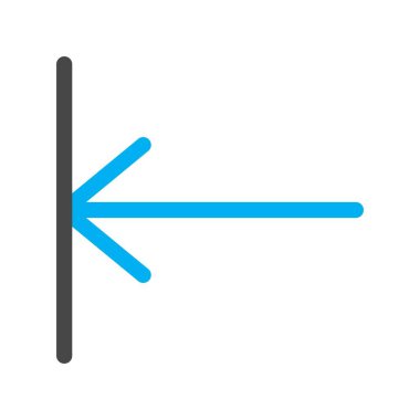 Beyaz arkaplanda sol düz simge