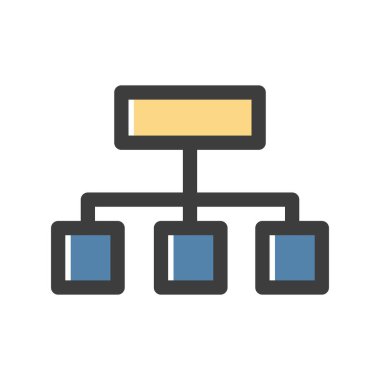 Beyaz arkaplanda vektör sunucusu düz simgesi