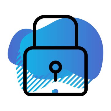 Beyaz arkaplanda düz simge kilitle