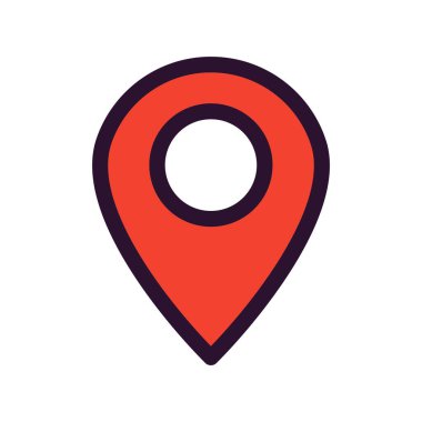 Beyaz arkaplanda vektör Konumu düz simgesi