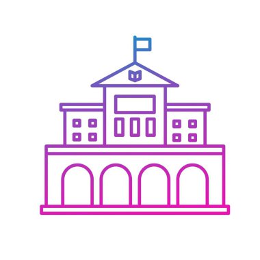 okul binası simgesi vektör illüstrasyon grafik tasarımı