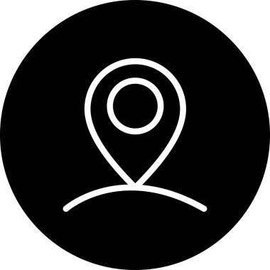 Beyaz arkaplanda vektör konumu düz simgesi