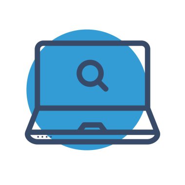 Beyaz arkaplanda dizüstü bilgisayar düz simgesi