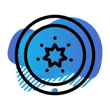 Beyaz zemin üzerinde siyah tarzda izole edilmiş güneş sistemi simgesi. vektör illüstrasyonu