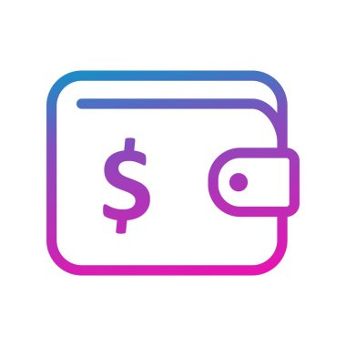 Beyaz arkaplanda vektör cüzdanı düz simgesi