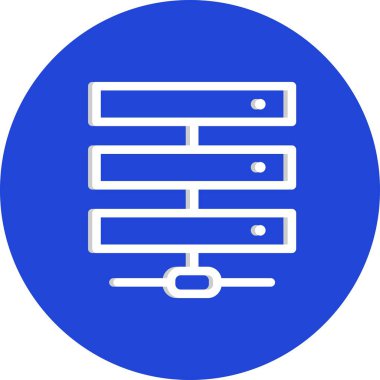 Beyaz arkaplanda vektör sunucusu düz simgesi