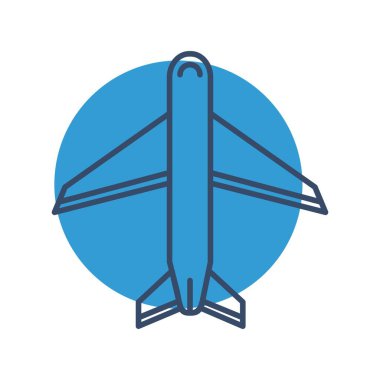 Mavi seyahat simgesinin vektör illüstrasyonu