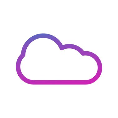 Beyaz arkaplanda düz bulut simgesi