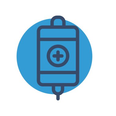 Düz çizgili izole vektör illüstrasyonunda tıbbi çanta simgesi