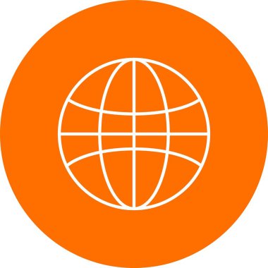 Beyaz arkaplanda Küresel düz simge