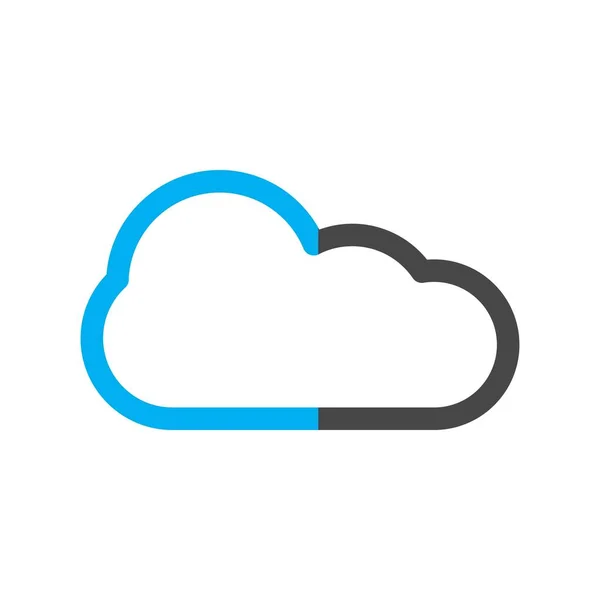 Vecteur Icône Plate Cloud Sur Fond Blanc — Image vectorielle