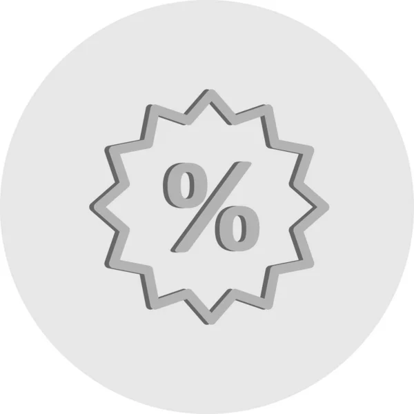 Vector Percentage Flat Icon White Background — Stock Vector