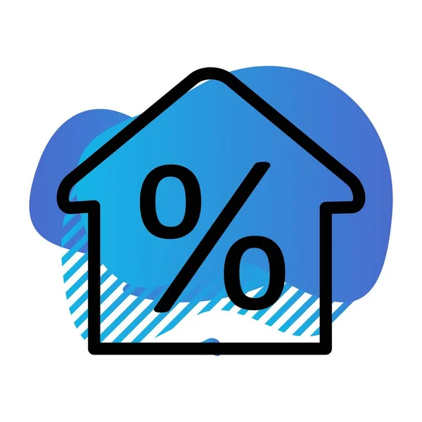 Casa Con Venta Signo Icono Vector Ilustración — Archivo Imágenes Vectoriales