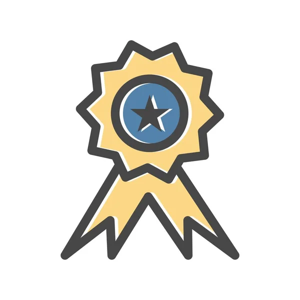 Icono Medalla Estilo Negro Aislado Sobre Fondo Blanco Premio Símbolo — Vector de stock