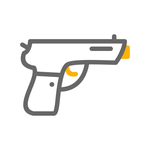 Icône Pistolet Pistolet Dans Style Noir Isolé Sur Fond Blanc — Image vectorielle