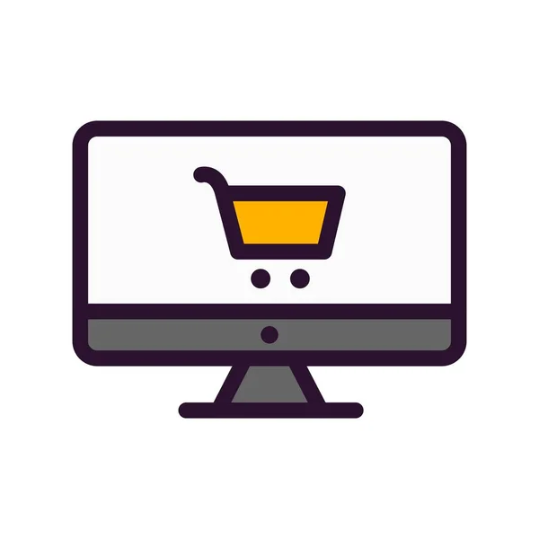 Icona Dello Shopping Online Vettoriale — Vettoriale Stock