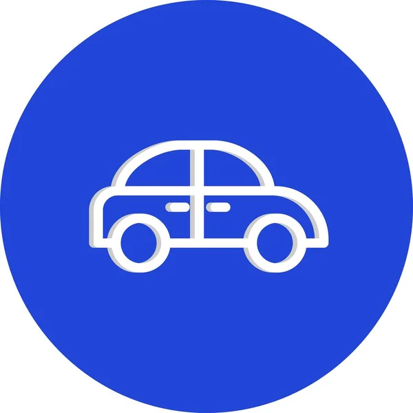 Ícone Carro Botão Azul — Vetor de Stock