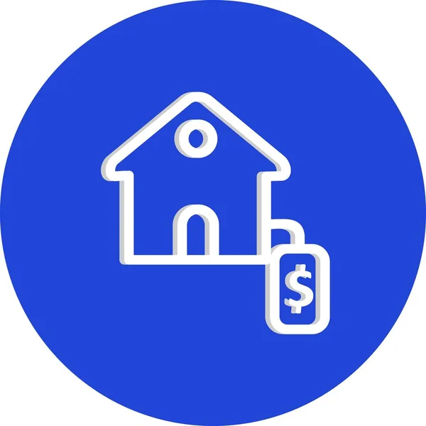 Icône Vectorielle Dollar House — Image vectorielle