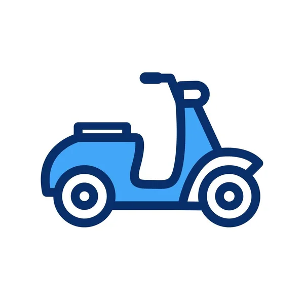 Scooter Pictogram Platte Kleur Stijl Vectorillustratie — Stockvector