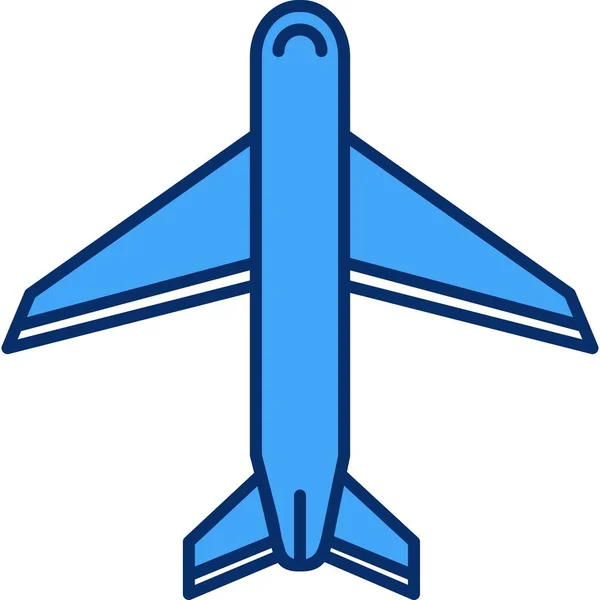 青い飛行機のアイコンのベクトル図 — ストックベクタ