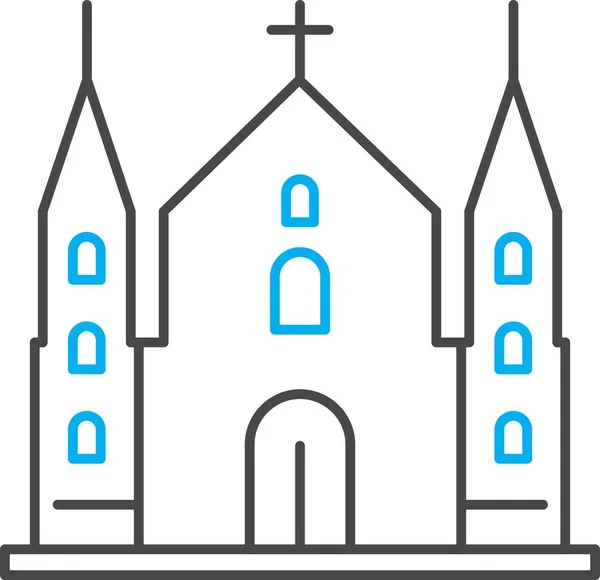 Kerk Icoon Religieus Symbool Vectorillustratie — Stockvector