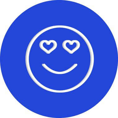 aşık olmak yüz ikonu, basit vektör illüstrasyon