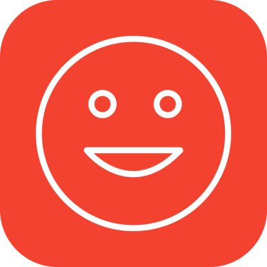 Mutlu yüz simgesi, basit vektör illüstrasyonu