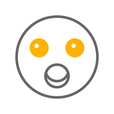 şok yüz simgesi, basit vektör illüstrasyonu