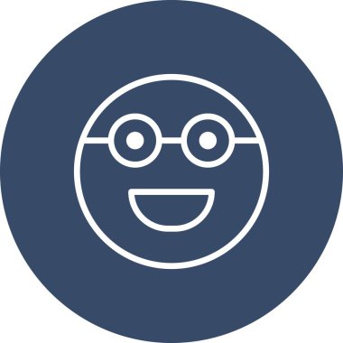 gözlük simgesinde yüz, basit vektör illüstrasyonu