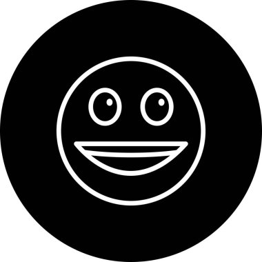 Mutlu yüz simgesi, basit vektör illüstrasyonu