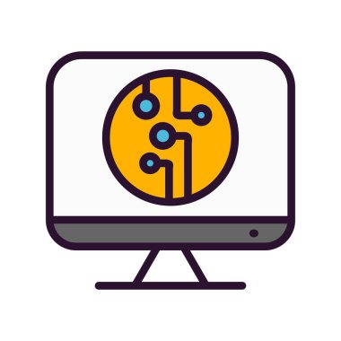 Lcd vektörü simgesi, illüstrasyon