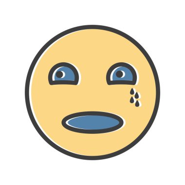 üzgün yüz simgesi, basit vektör illüstrasyonu