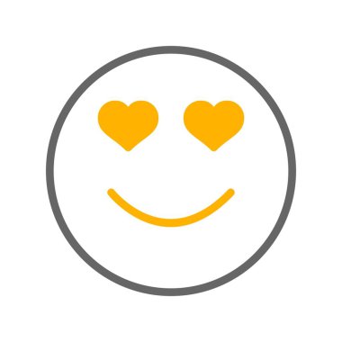 aşık olmak yüz ikonu, basit vektör illüstrasyon