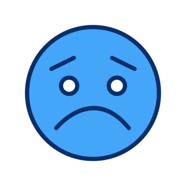 üzgün yüz simgesi, basit vektör illüstrasyonu