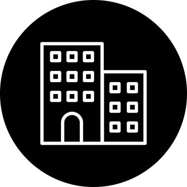 Beyaz arkaplanda bina simgesi