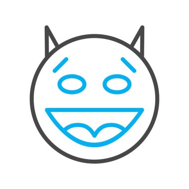 Şeytan yüz simgesi, basit vektör illüstrasyonu