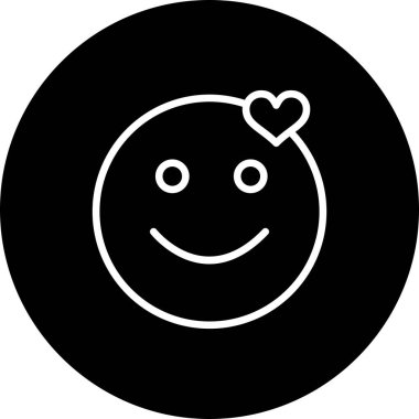aşk yüzü simgesi, basit vektör illüstrasyonu