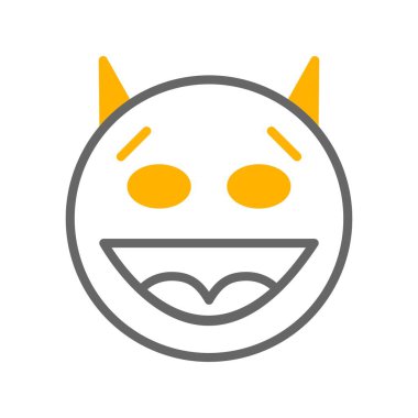 Şeytan yüz simgesi, basit vektör illüstrasyonu