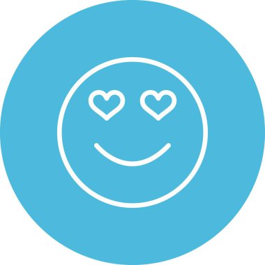 aşık olmak yüz ikonu, basit vektör illüstrasyon