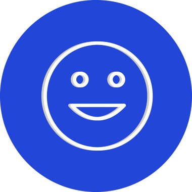 Mutlu yüz simgesi, basit vektör illüstrasyonu