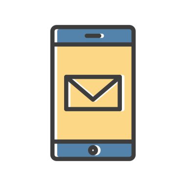 cep telefonu simgesi, basit vektör illüstrasyonu