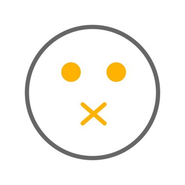  sessiz yüz simgesi, basit vektör illüstrasyonu