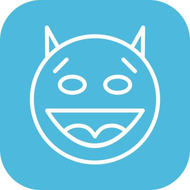 Şeytan yüz simgesi, basit vektör illüstrasyonu