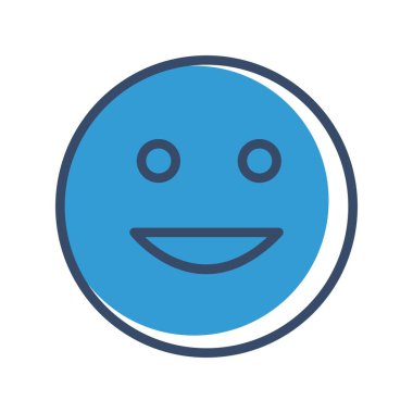 Mutlu yüz simgesi, basit vektör illüstrasyonu