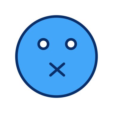  sessiz yüz simgesi, basit vektör illüstrasyonu