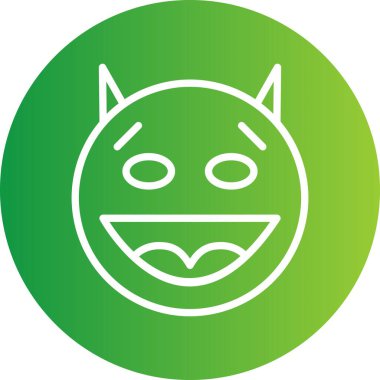 Şeytan yüz simgesi, basit vektör illüstrasyonu