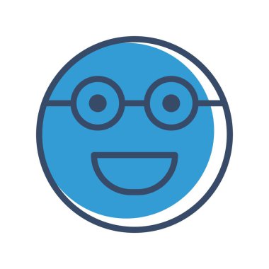 gözlük simgesinde yüz, basit vektör illüstrasyonu