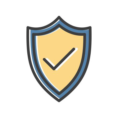 Kalkan simgesi, basit vektör illüstrasyonu