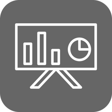 Sunum tahtası simgesi, vektör illüstrasyonu