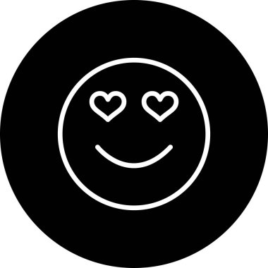 aşık olmak yüz ikonu, basit vektör illüstrasyon